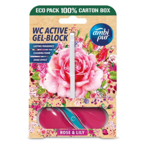 Гелевая подвеска для туалета Ambi Pur WC Active Роза-Лилия, 45 г